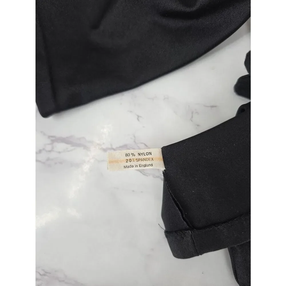 Lord & Taylor Black Opera-Length Stretch Nylon Long Dress Gloves